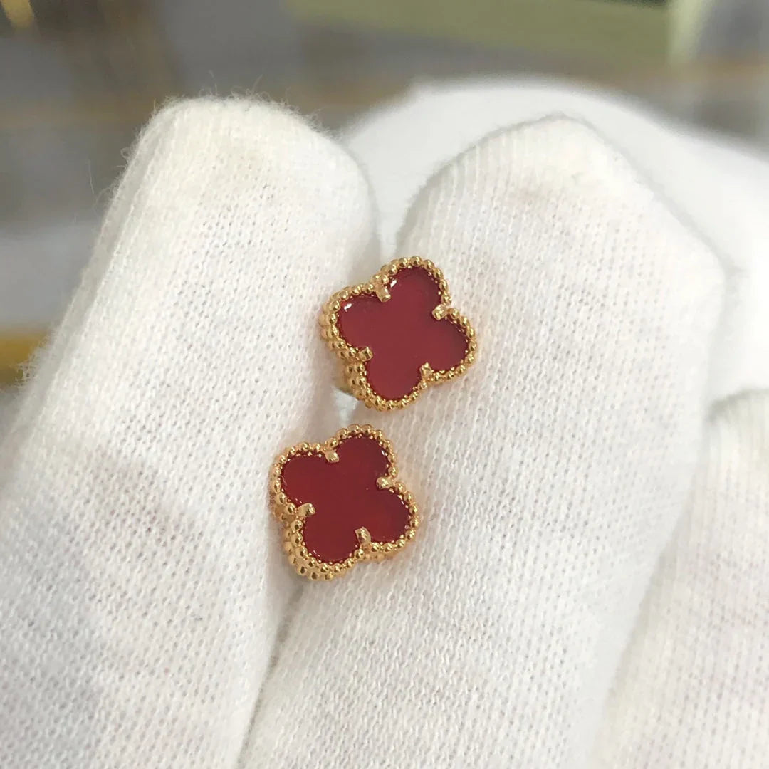 FOUR-LEAF | EAR STUD RED