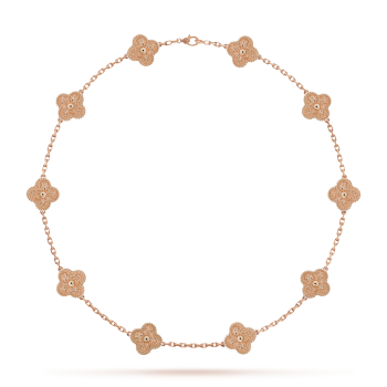 NECKLACE WITH FOUR-LEAF CLOVER LAVISH 10 DESIGNS - ROSE GOLD