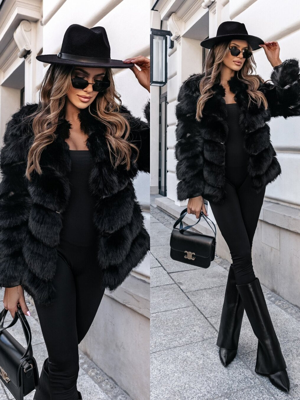 La velour ™ | Black fur coat