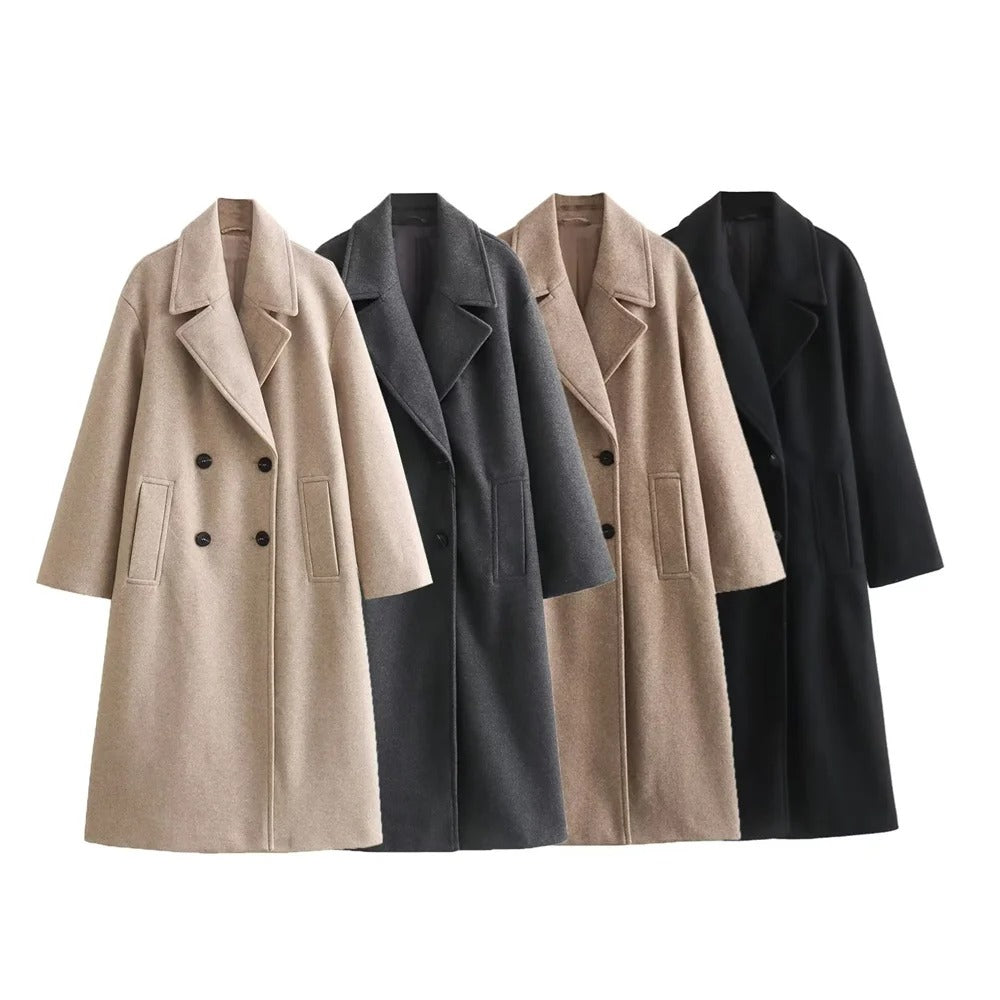 La velour ™ | Long coat with buttons