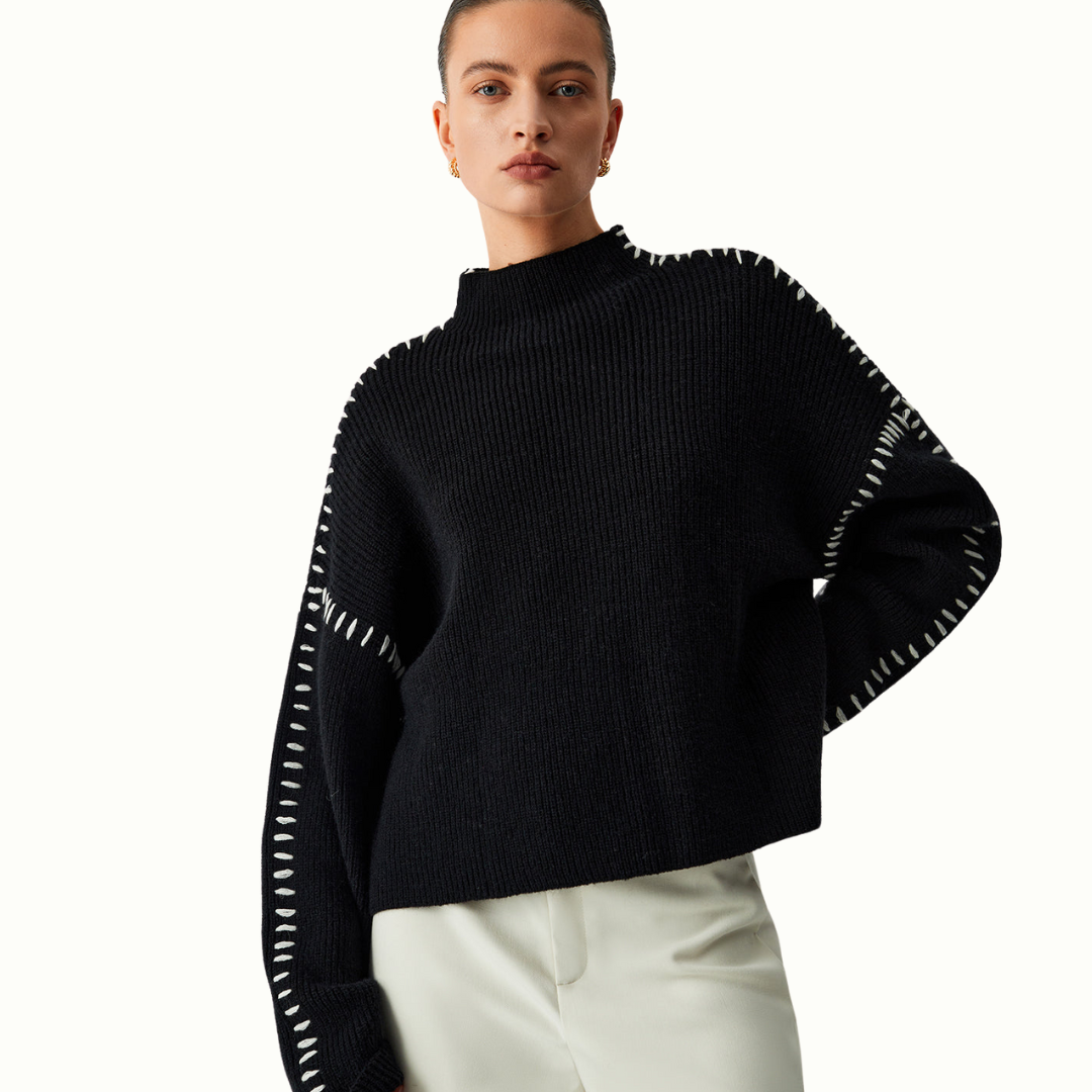 CONTRAST STITCH SWEATER