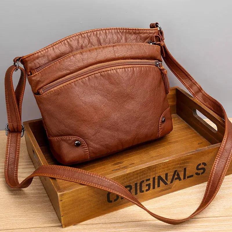 La velour ™  | Retro Charm | Soft Leather Anti-Theft Messenger Bag