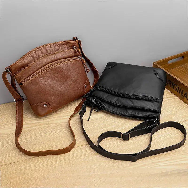 La velour ™  | Retro Charm | Soft Leather Anti-Theft Messenger Bag