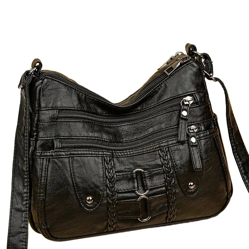 La velour ™  |
 Rivet-Accented Crossbody | Anti-Theft Crossbody Bag