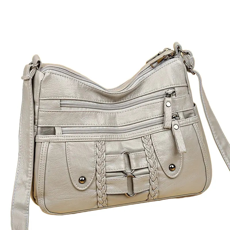 La velour ™  |
 Rivet-Accented Crossbody | Anti-Theft Crossbody Bag