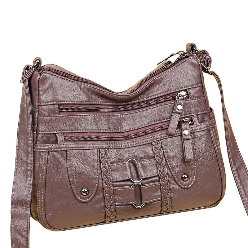 La velour ™  |
 Rivet-Accented Crossbody | Anti-Theft Crossbody Bag