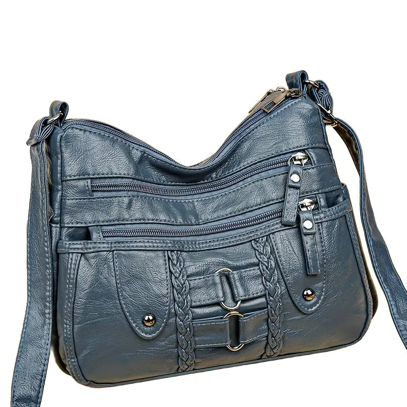 La velour ™  |
 Rivet-Accented Crossbody | Anti-Theft Crossbody Bag