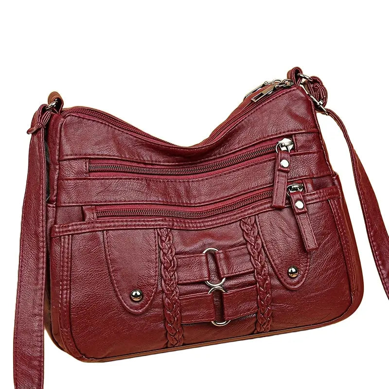 La velour ™  |
 Rivet-Accented Crossbody | Anti-Theft Crossbody Bag