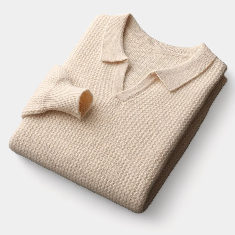 Lavelour™ | Wool flap collar sweater