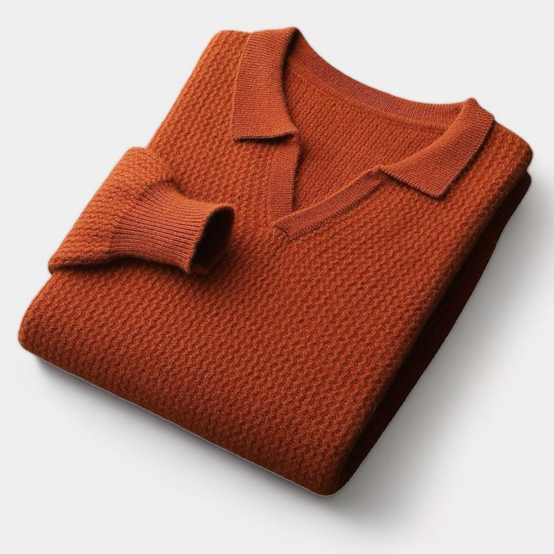 Lavelour™ | Wool flap collar sweater