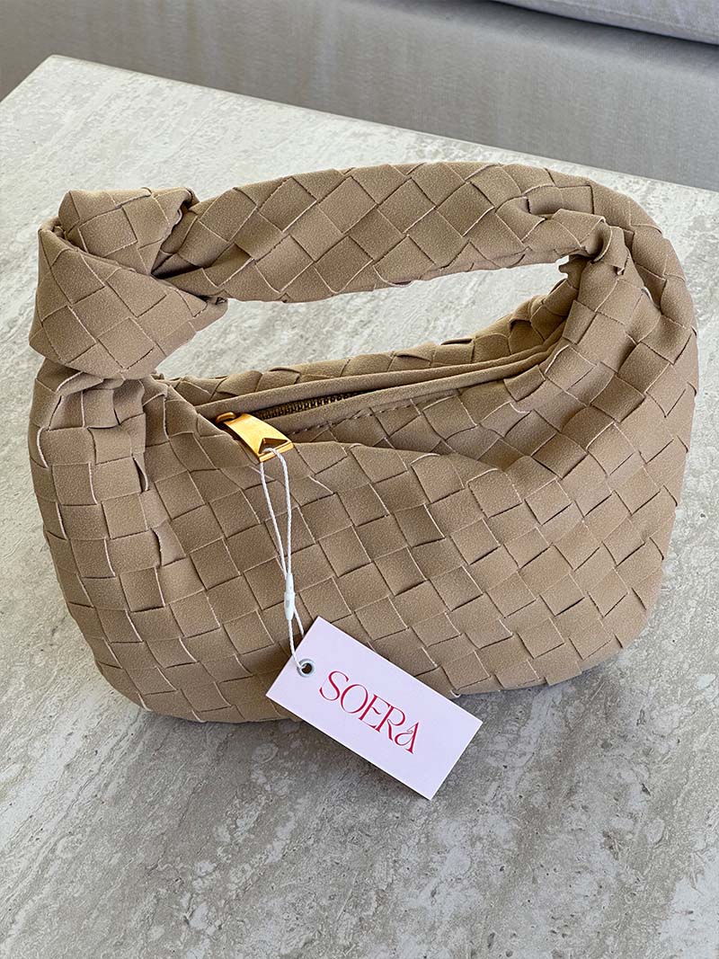 Woven medium bag suede