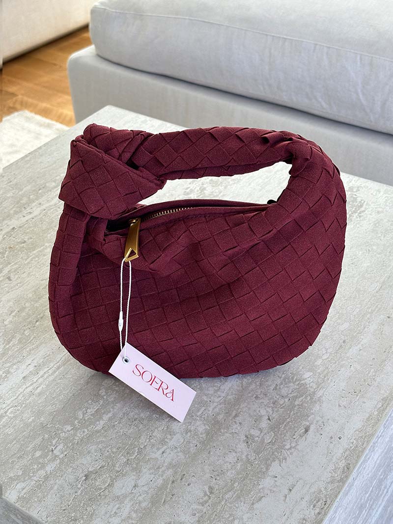 Woven medium bag suede