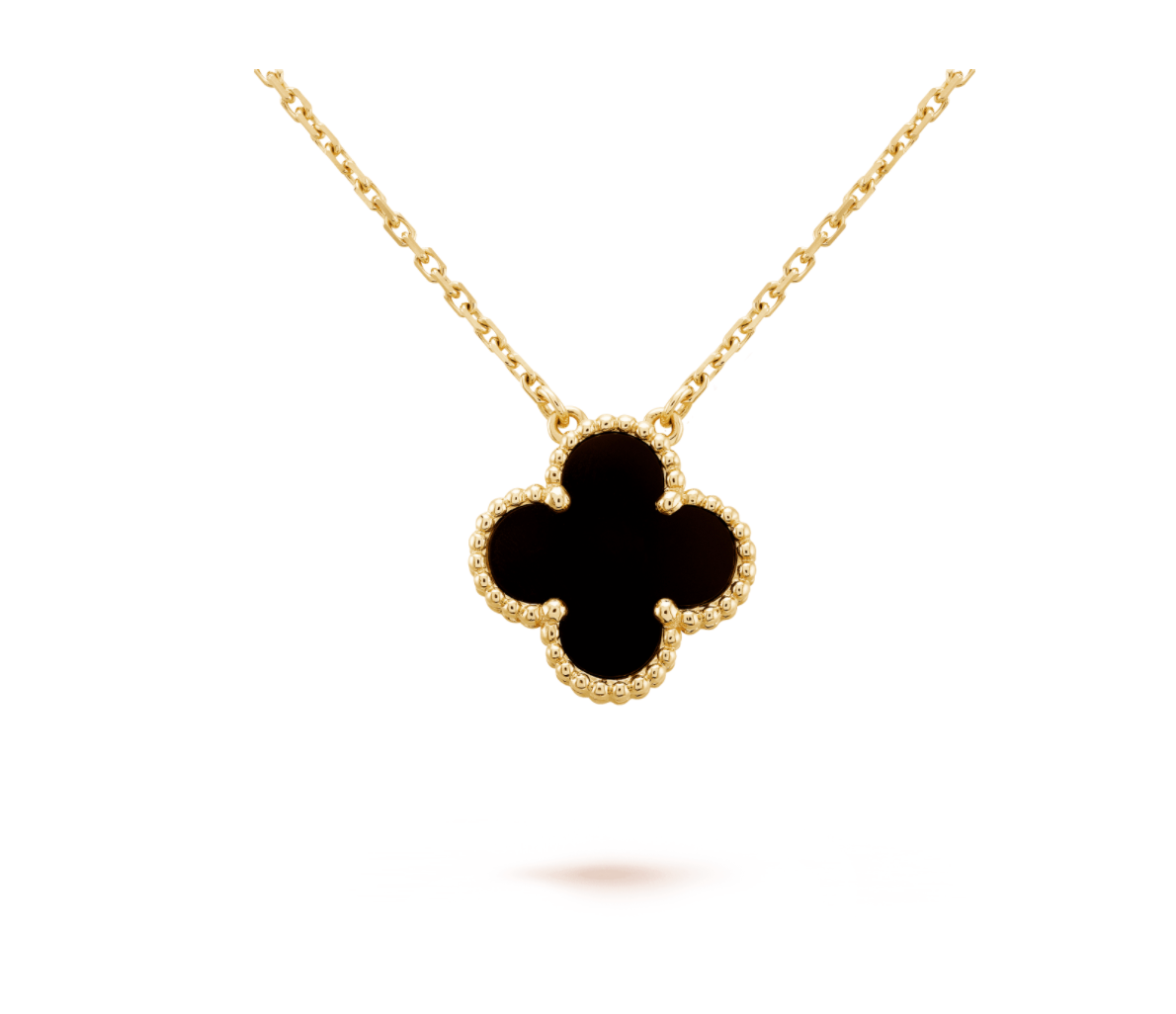 NECKLACE FOUR-LEAF CLOVER LAVISH - BLACK