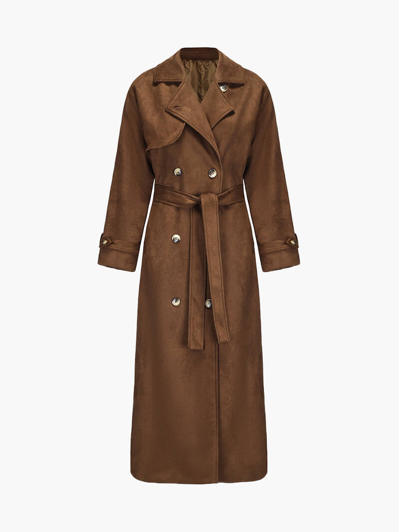 La velour ™ | Molly faux suede Trenchcoat