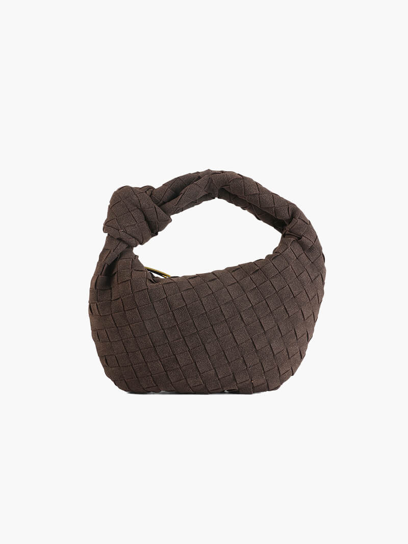 Woven medium bag suede