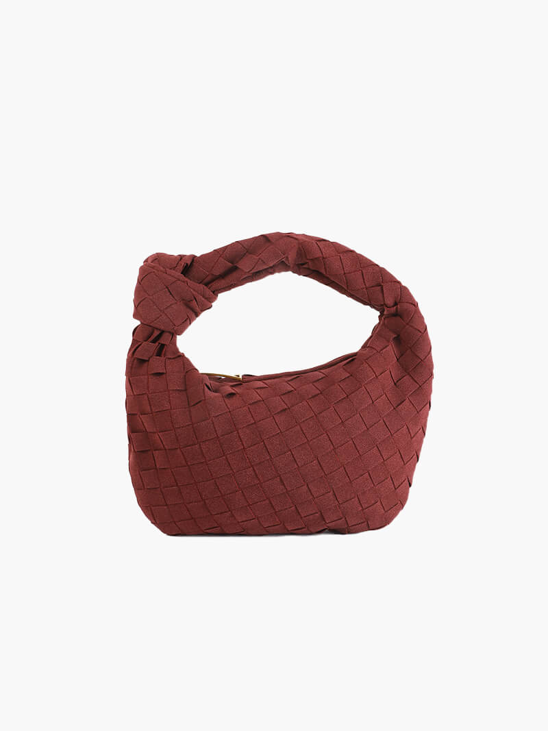 Woven medium bag suede