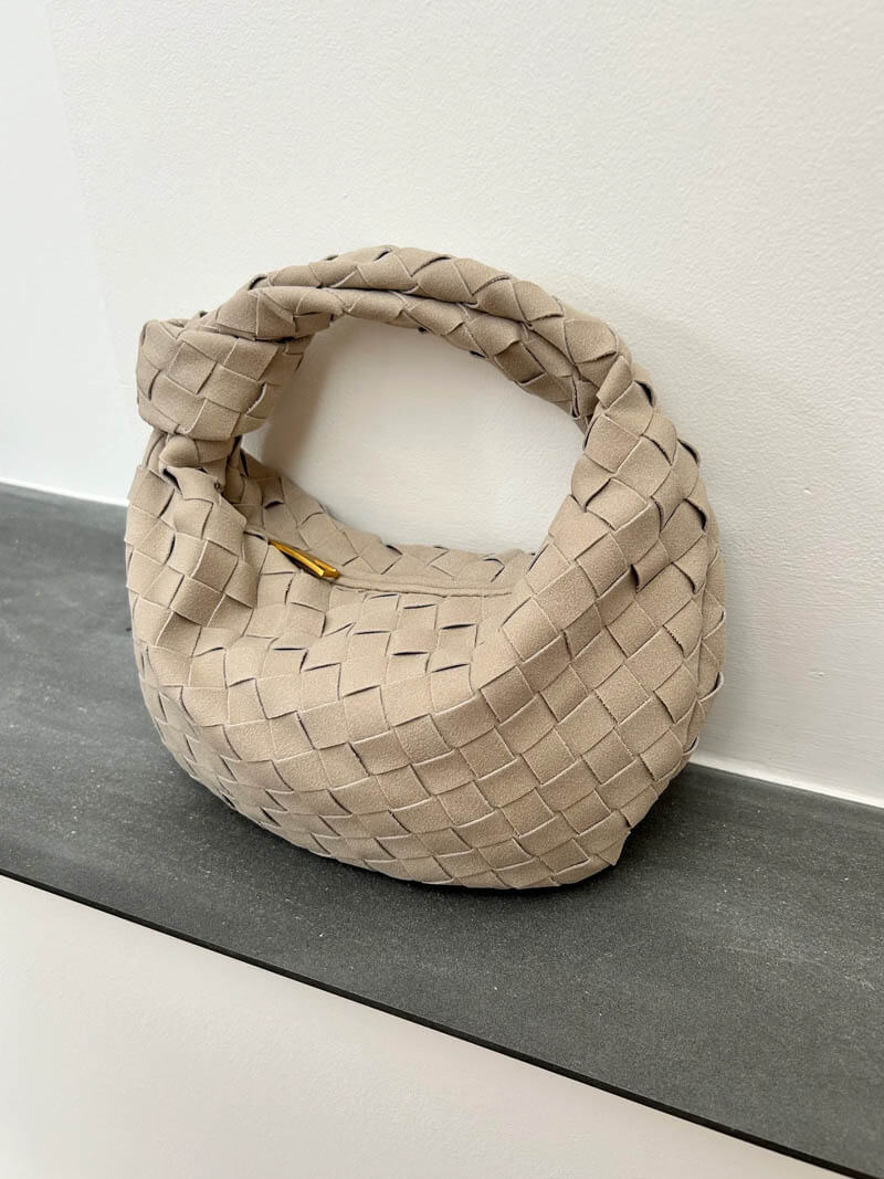 Woven medium bag suede