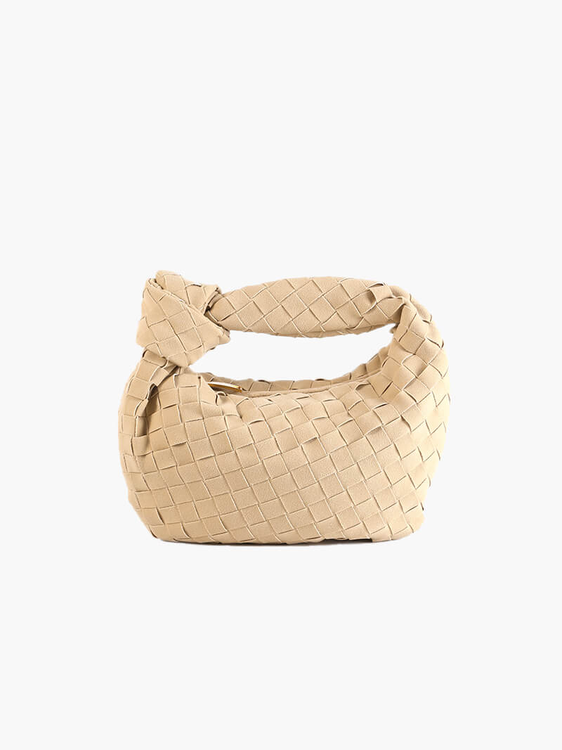 Woven medium bag suede